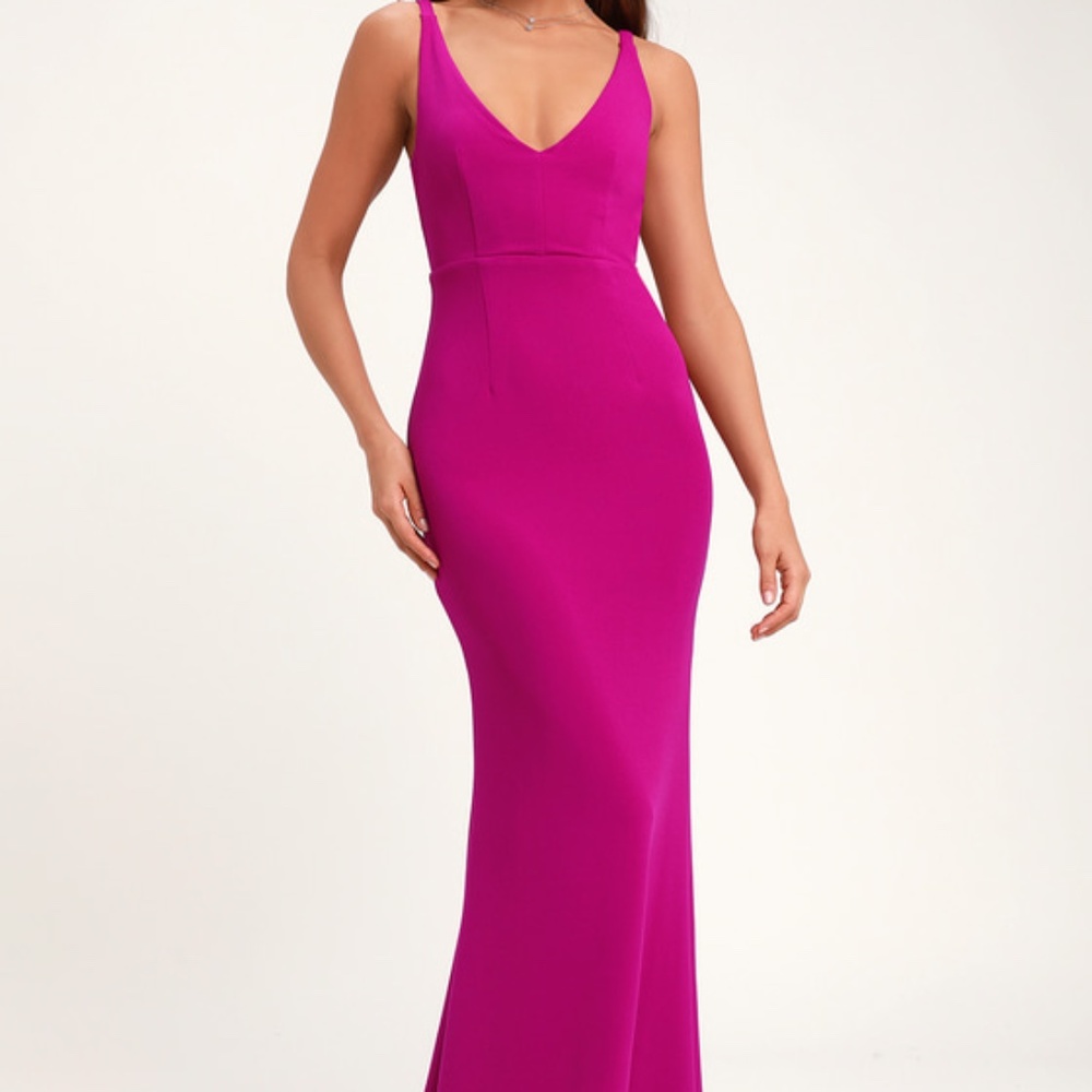 Lulus Melora Magenta Sleeveless Maxi Dress Purple - Size S
